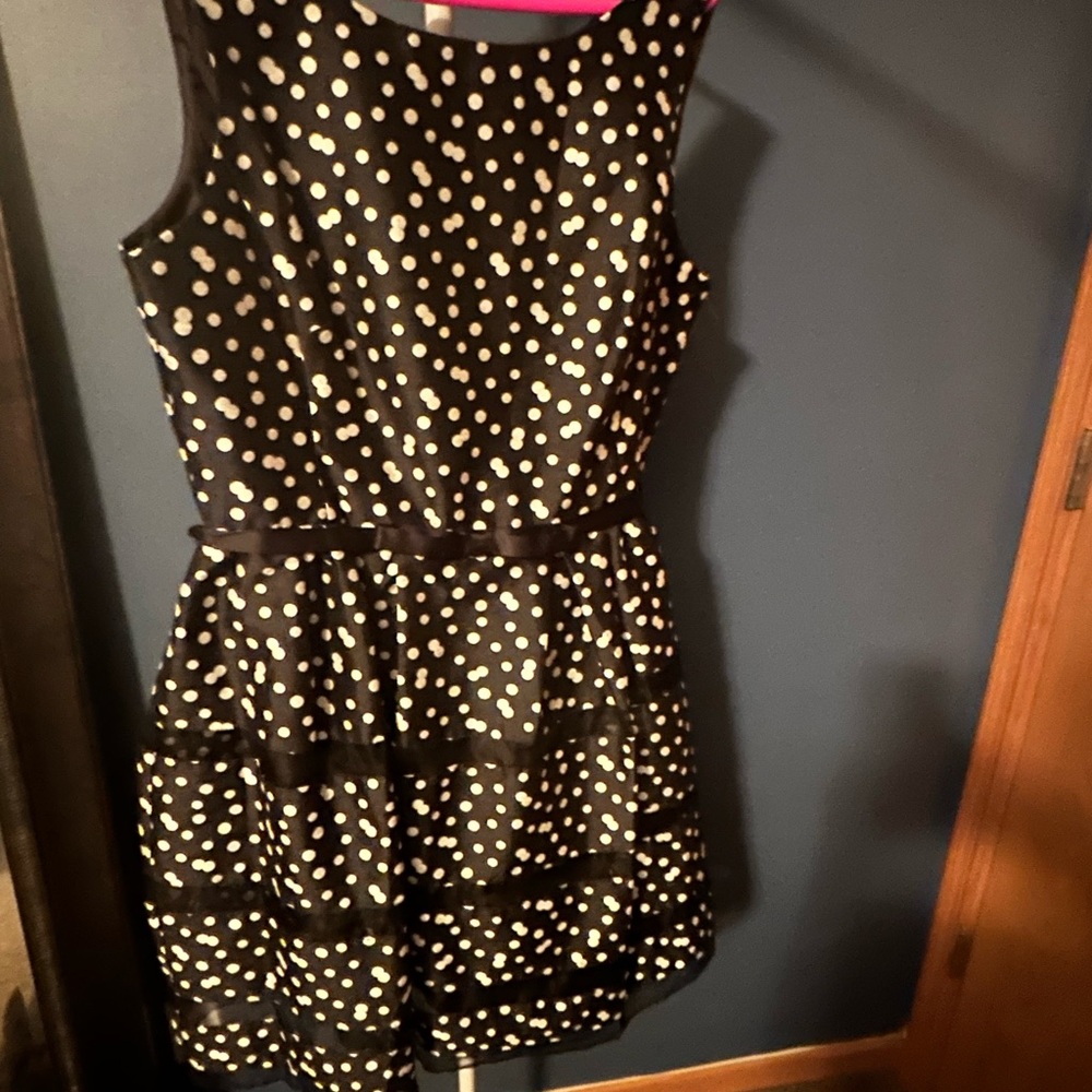 Coldwater Creek Black and White Polka Dot Dress